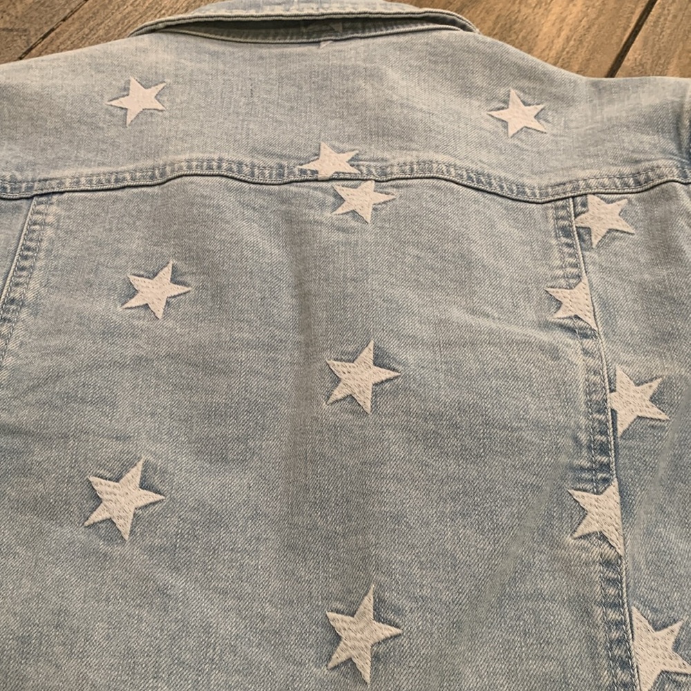 Generation Live Light Denim Jacket With White Sta… - image 6